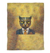 Close-up of Artistic Cat Silhouettes design on duvet cover